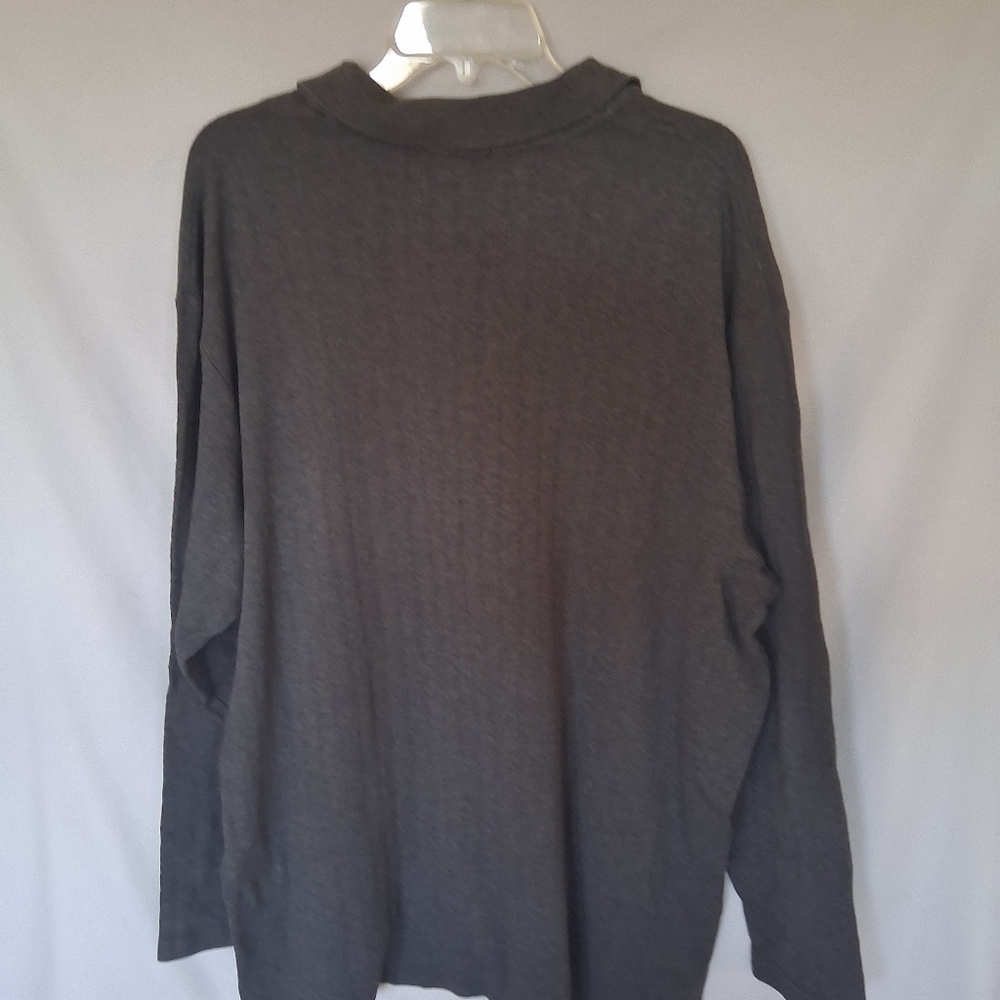 Alfani Charcoal Long Sleeve Polo - Picture 6 of 6
